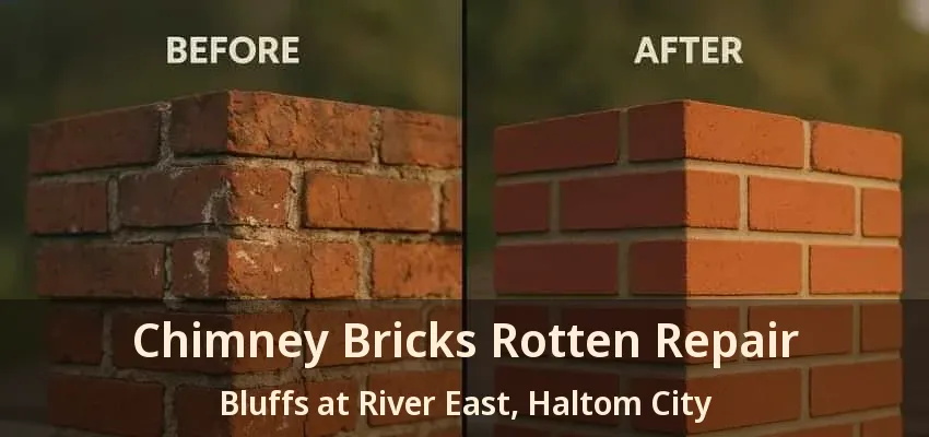 Chimney Bricks Rotten Repair Bluffs at River East, Haltom City - TX