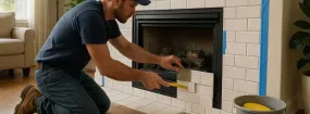 Repairing Cracked Fireplace Tiles Fossil Spgs, Haltom City